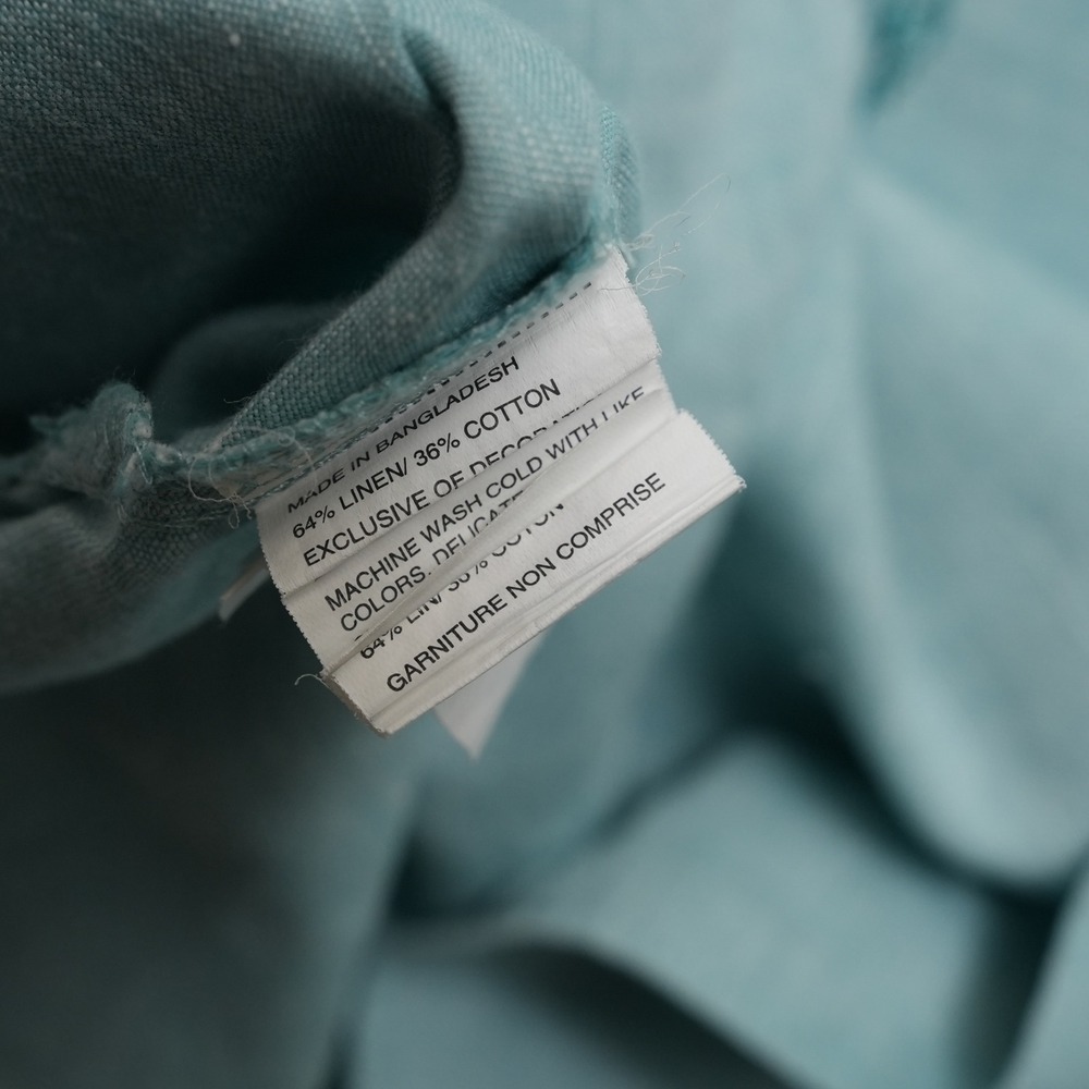 Cubavera Button Up Shirt Mens 4XLT Aqua Blue Linen Blend Embroidered Big Tall - Picture 11 of 15